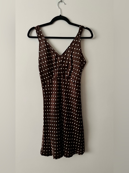 Betsey Johnson Dresses & Skirts - Vintage Betsey Johnson Brown Polka Dot V-Neck Slip Dress